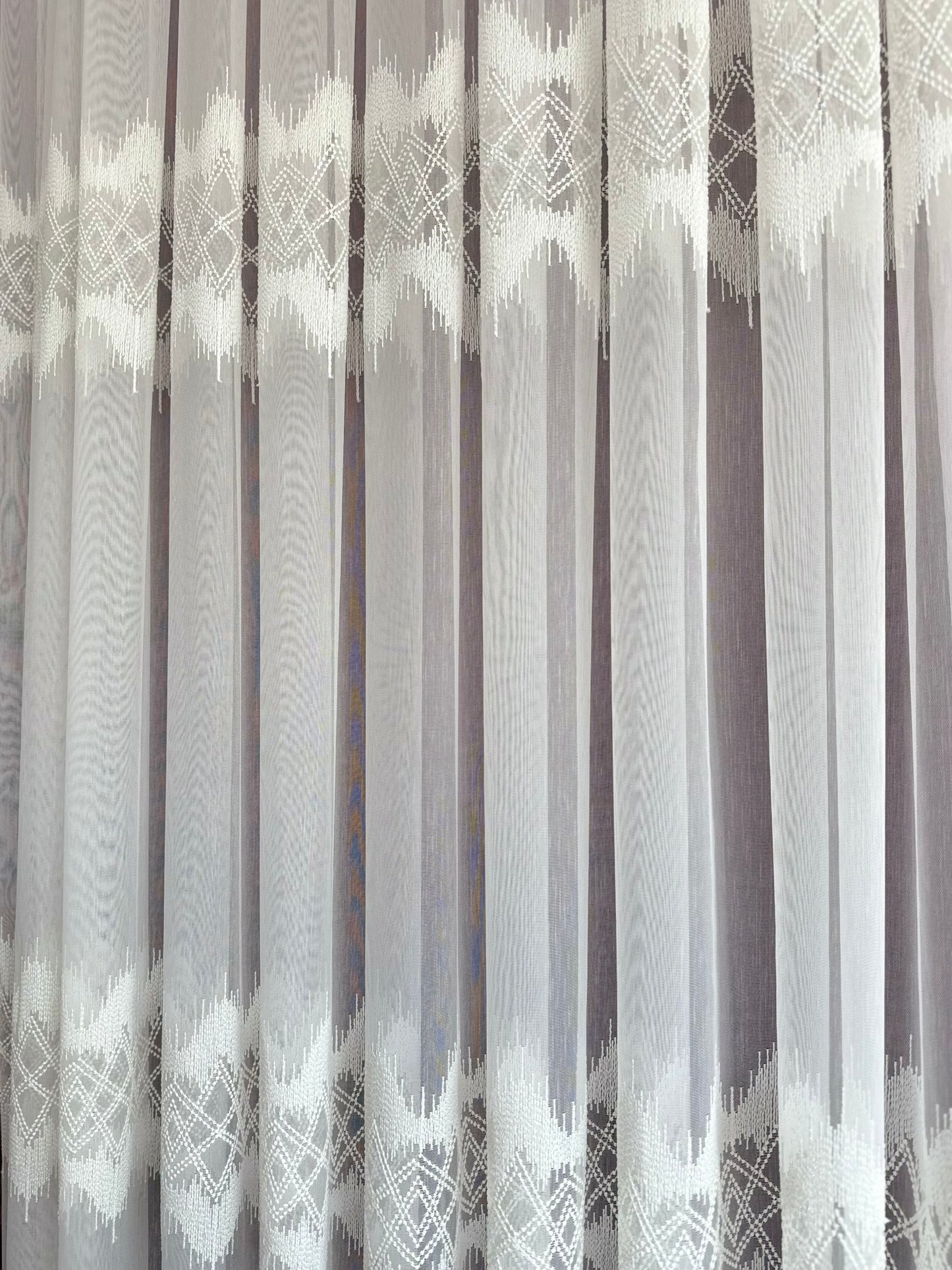 Zarif İkili Şerit Desenli Lüks Tül Perde