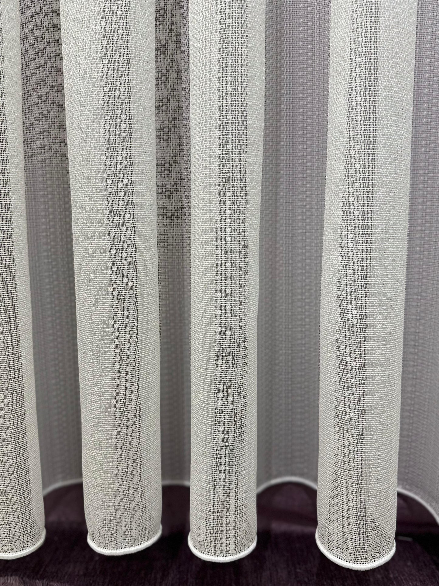 Hasır Desenli Tül Perde – Çizgili Modern Tasarım