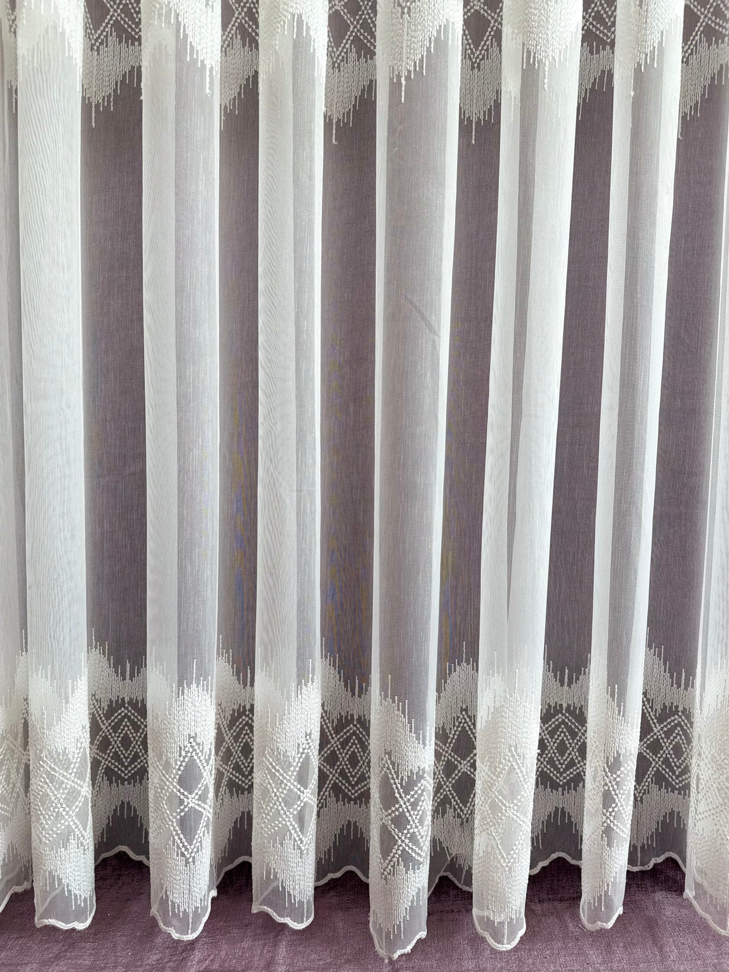 Zarif İkili Şerit Desenli Lüks Tül Perde